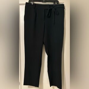 LOFT Lightweight Black Pants with Belt, Size 12